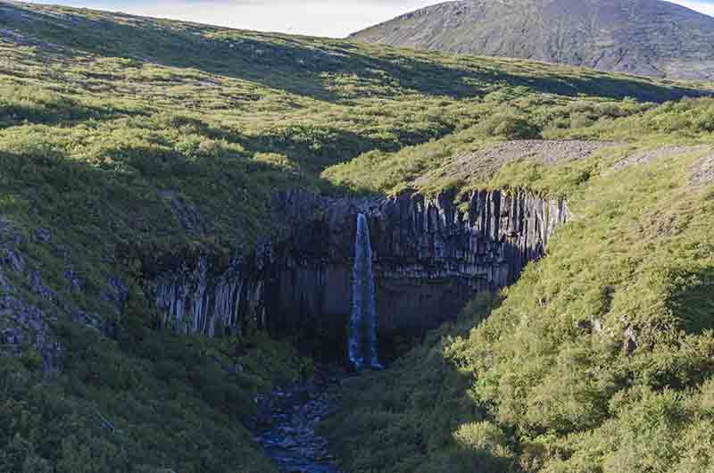 Islandia 109 - parque nacional de Skaftafell - catarata de Svartifoss.jpg